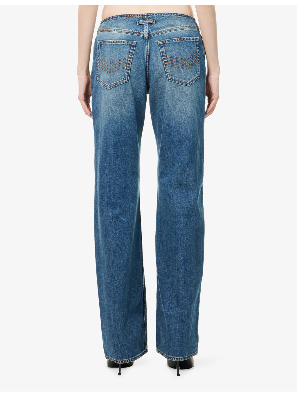 Zip Straight-Leg Denim Jeans - 4