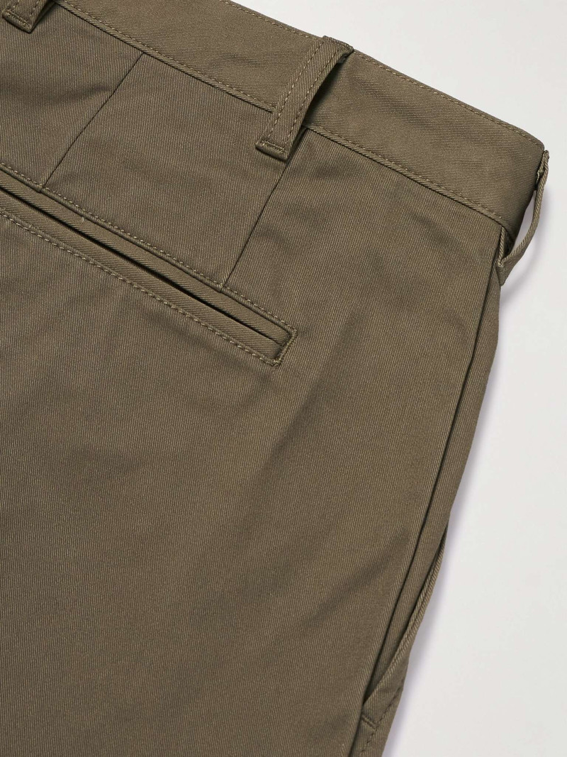 Tapered Cropped Pleated Cotton-Blend Twill Trousers 5