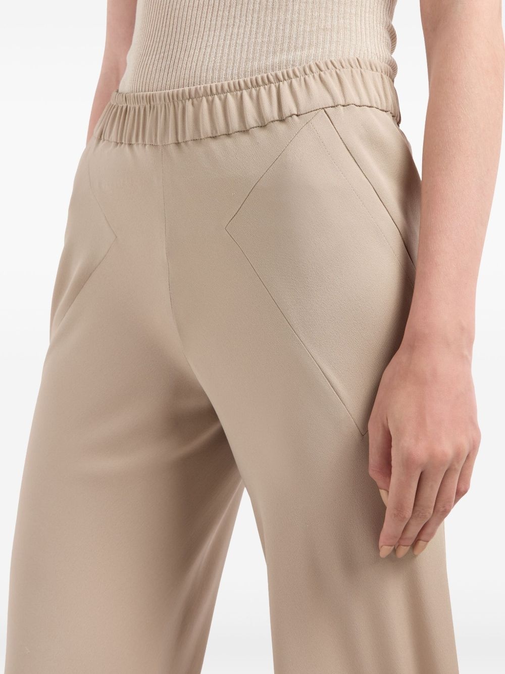 flared silk track pants - 4