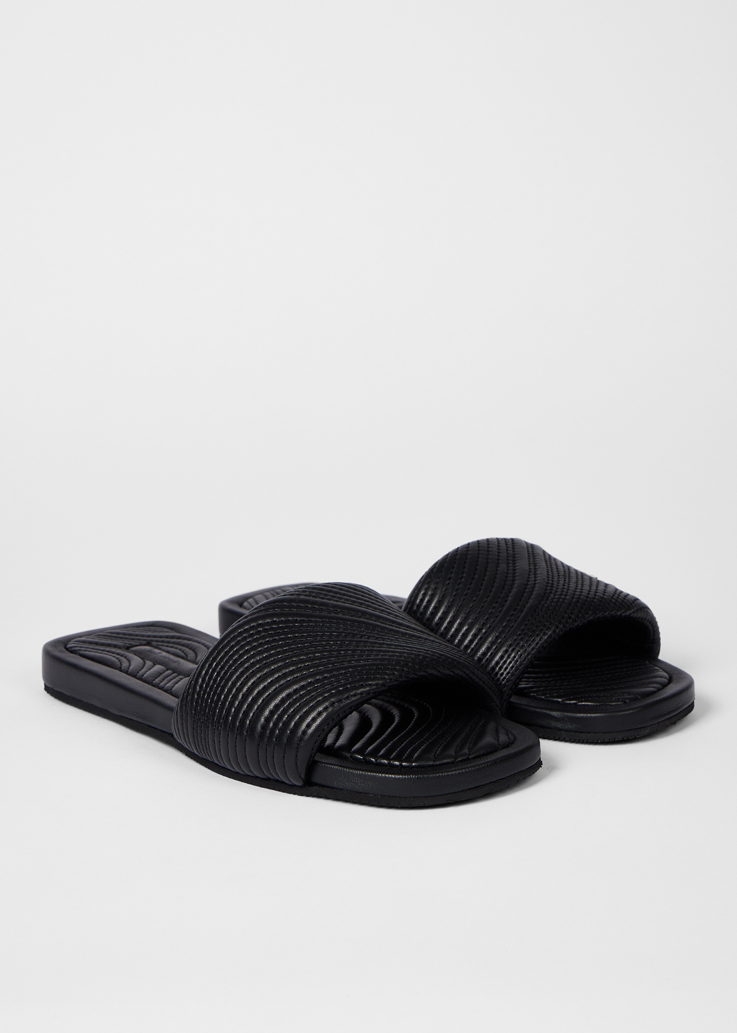 Women's Leather 'Laurel' 'Swirl' Stitch Sliders - 3