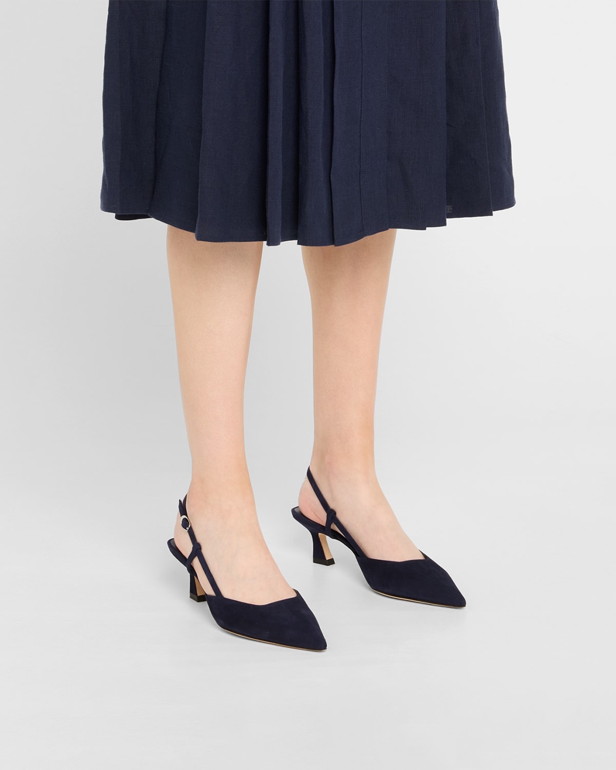 Vinnie Suede Kitten Slingback Pumps - 2