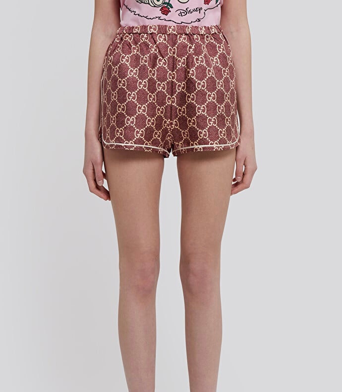 Gucci GG Supreme Print Silk Shorts - 2