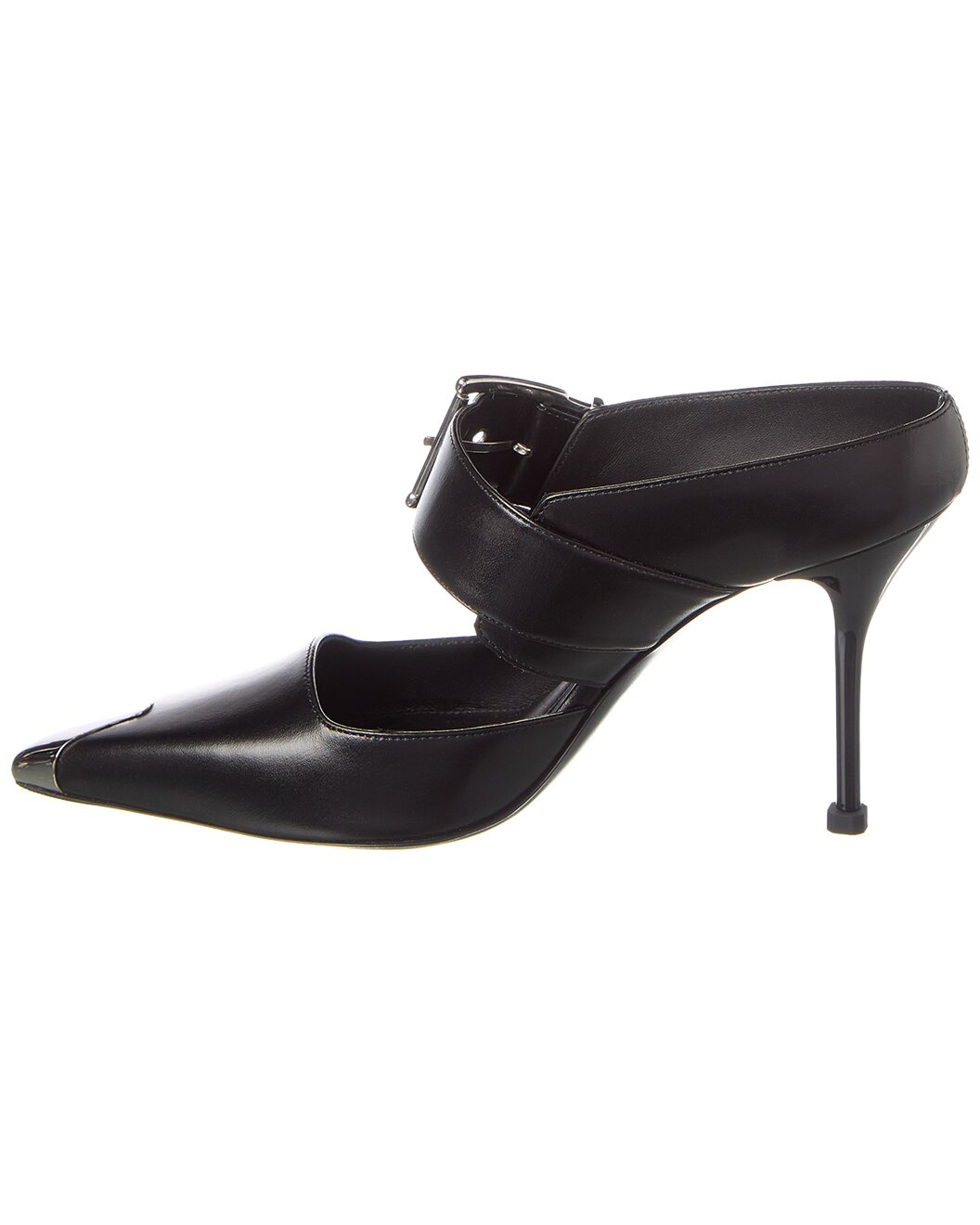 Alexander McQueen Punk Buckle Leather Mule - 2