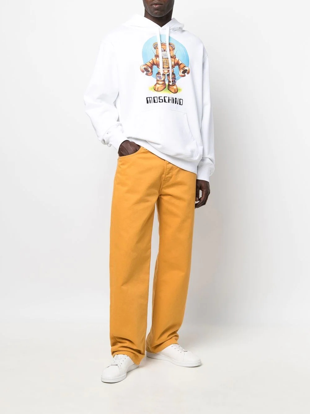 graphic-print organic cotton hoodie - 3