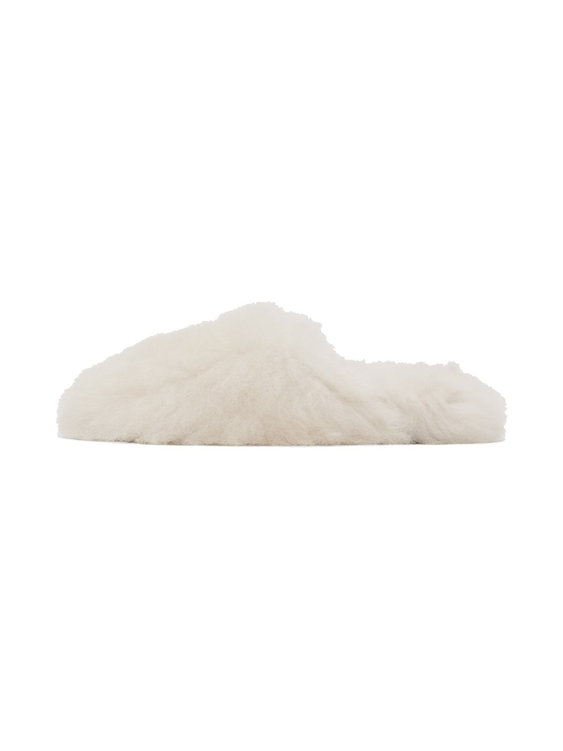 Yves Salomon Off-White Shearling Slippers outlook