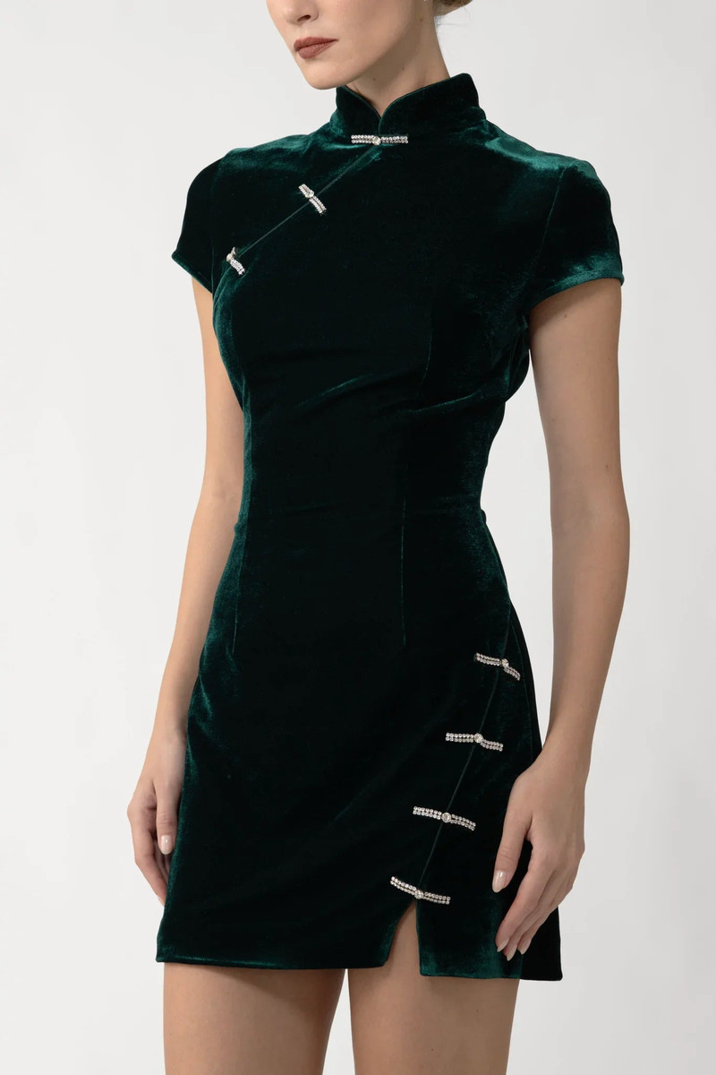 SAU LEE IVY VELVET MINI DRESS outlook