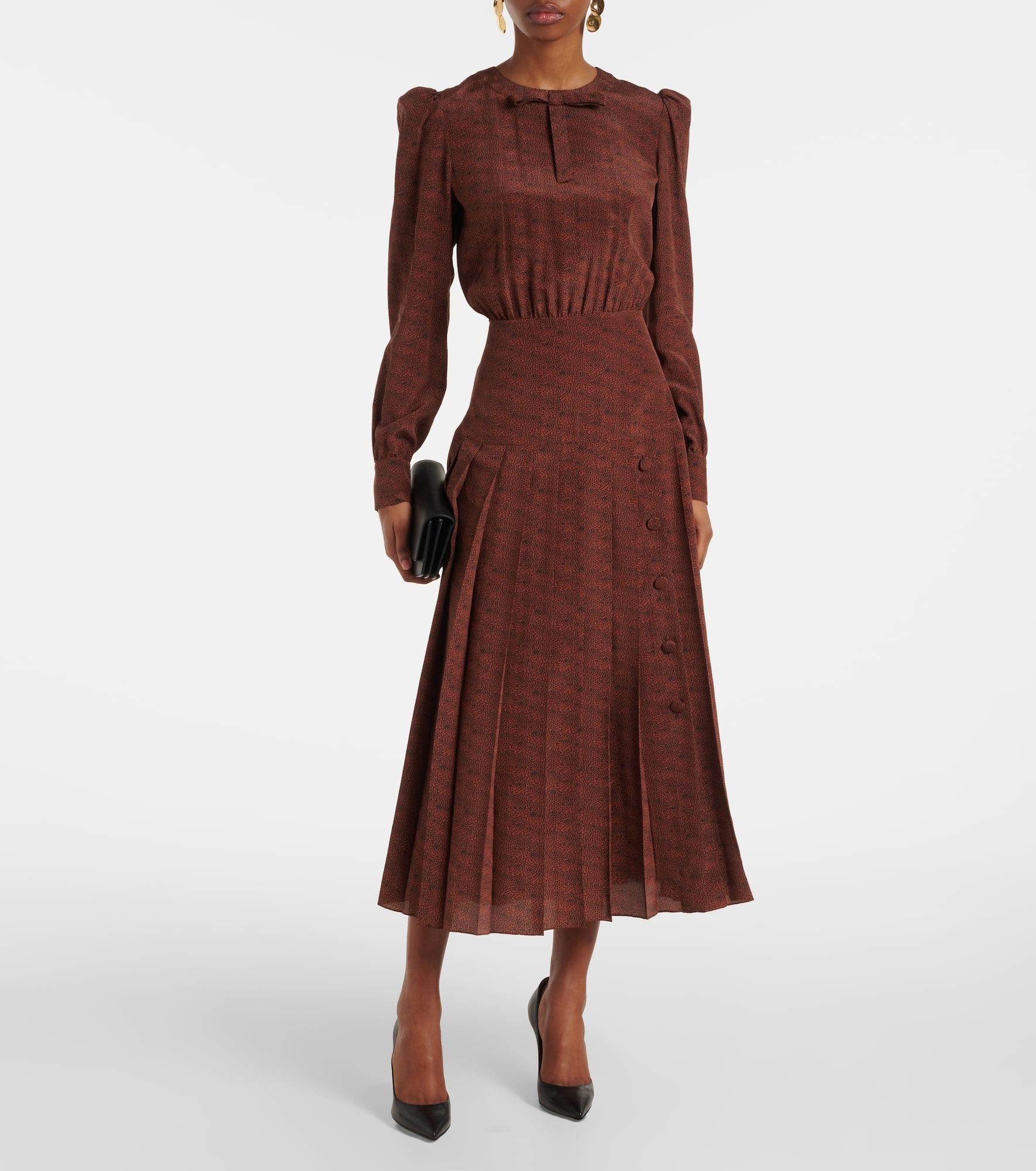 Leopard-print silk midi dress - 2