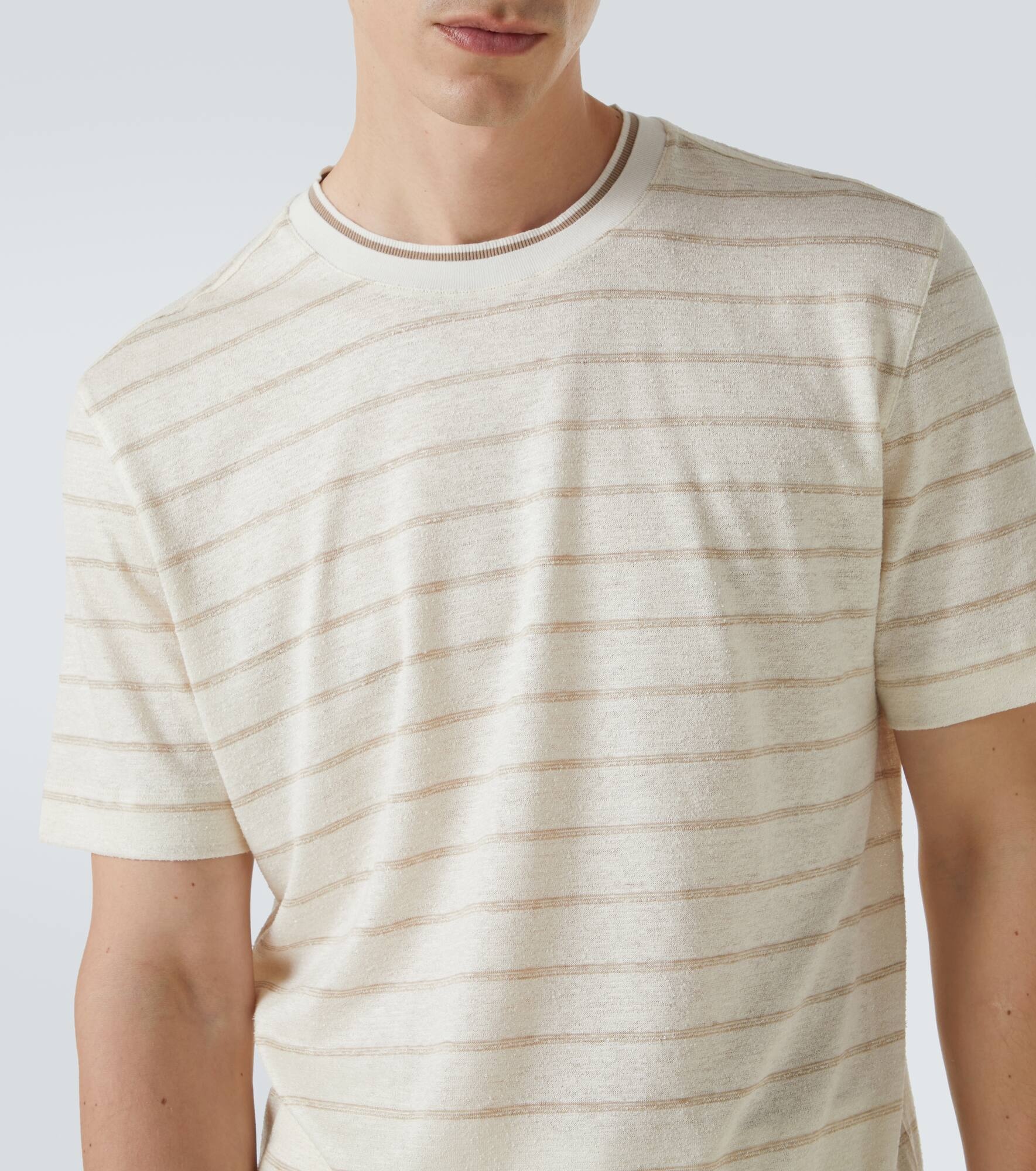 Striped linen-blend T-shirt - 6