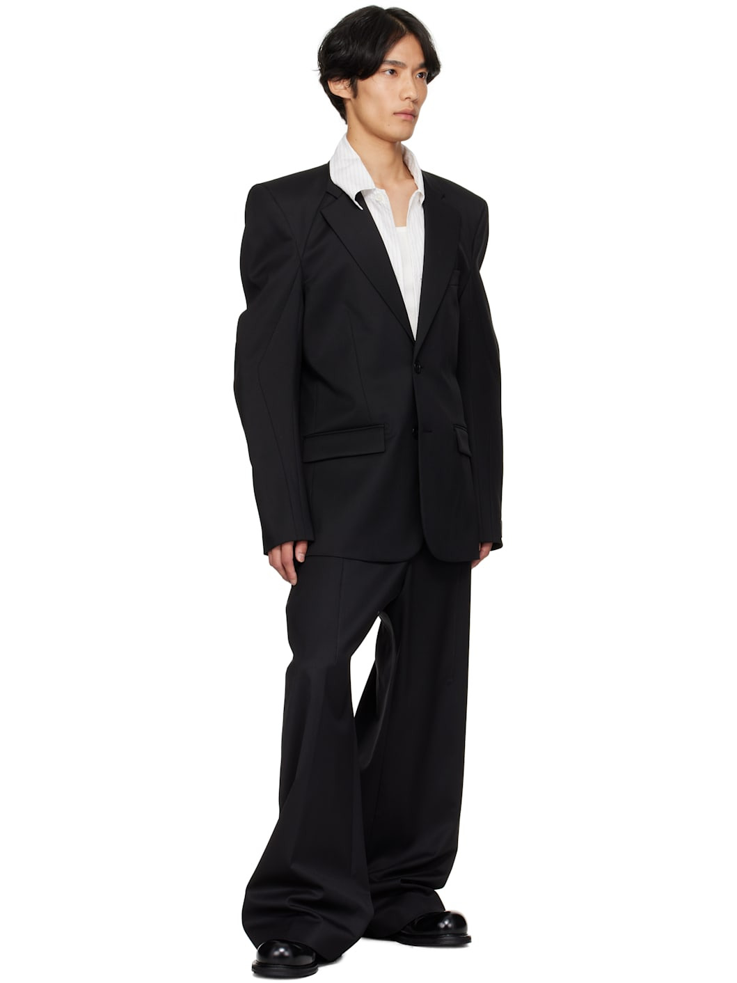 Black Biker Tailored Blazer - 4