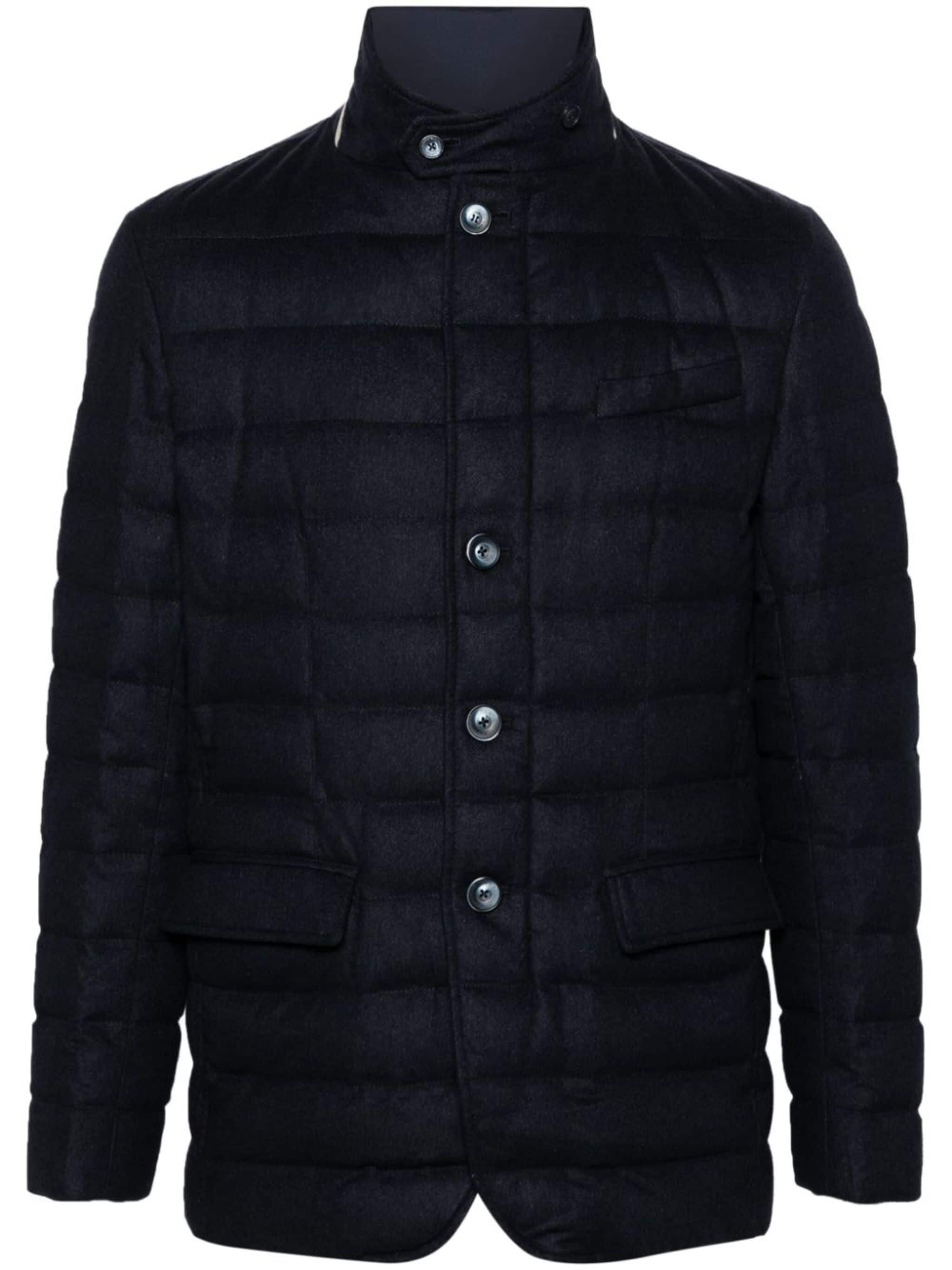 high-neck quilted down jacket - 1