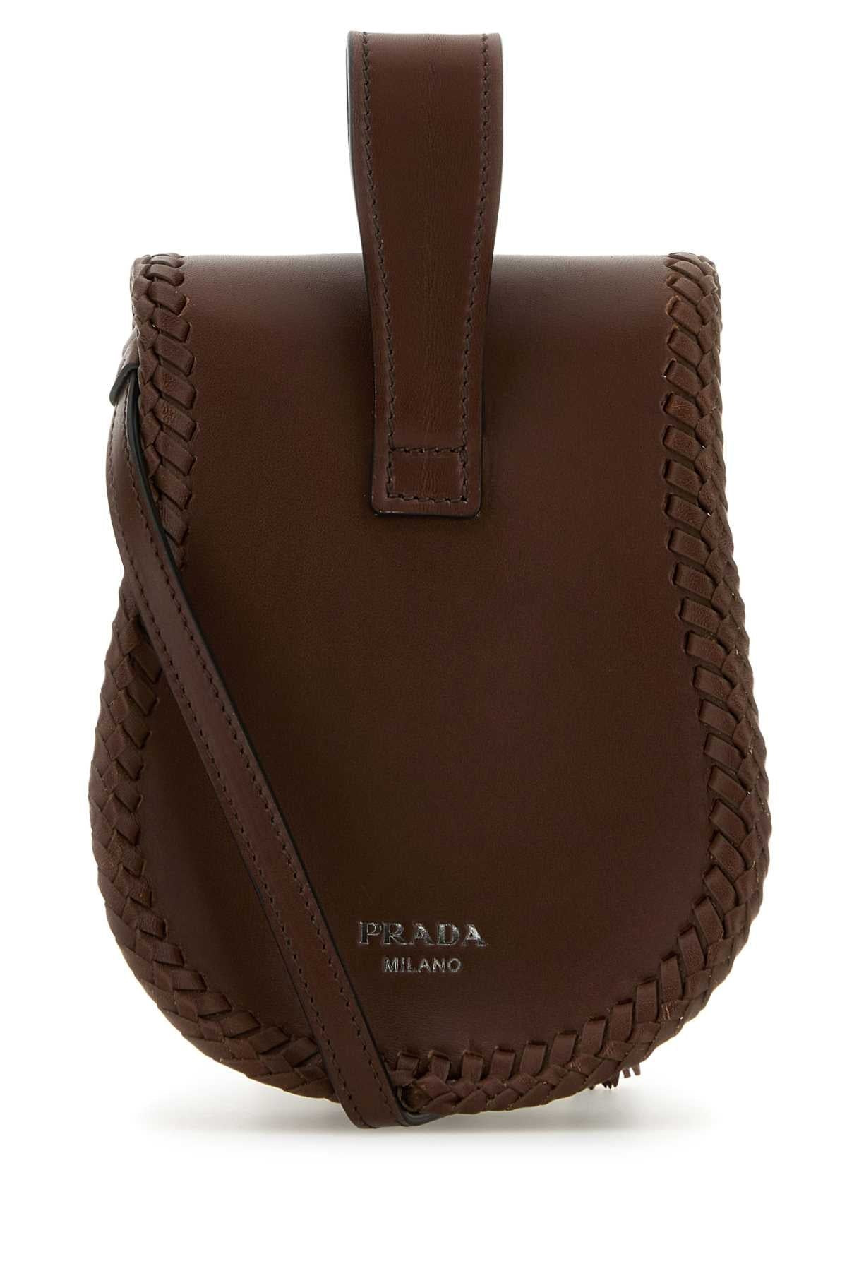 Prada Women Brown Leather Crossbody Bag - 3