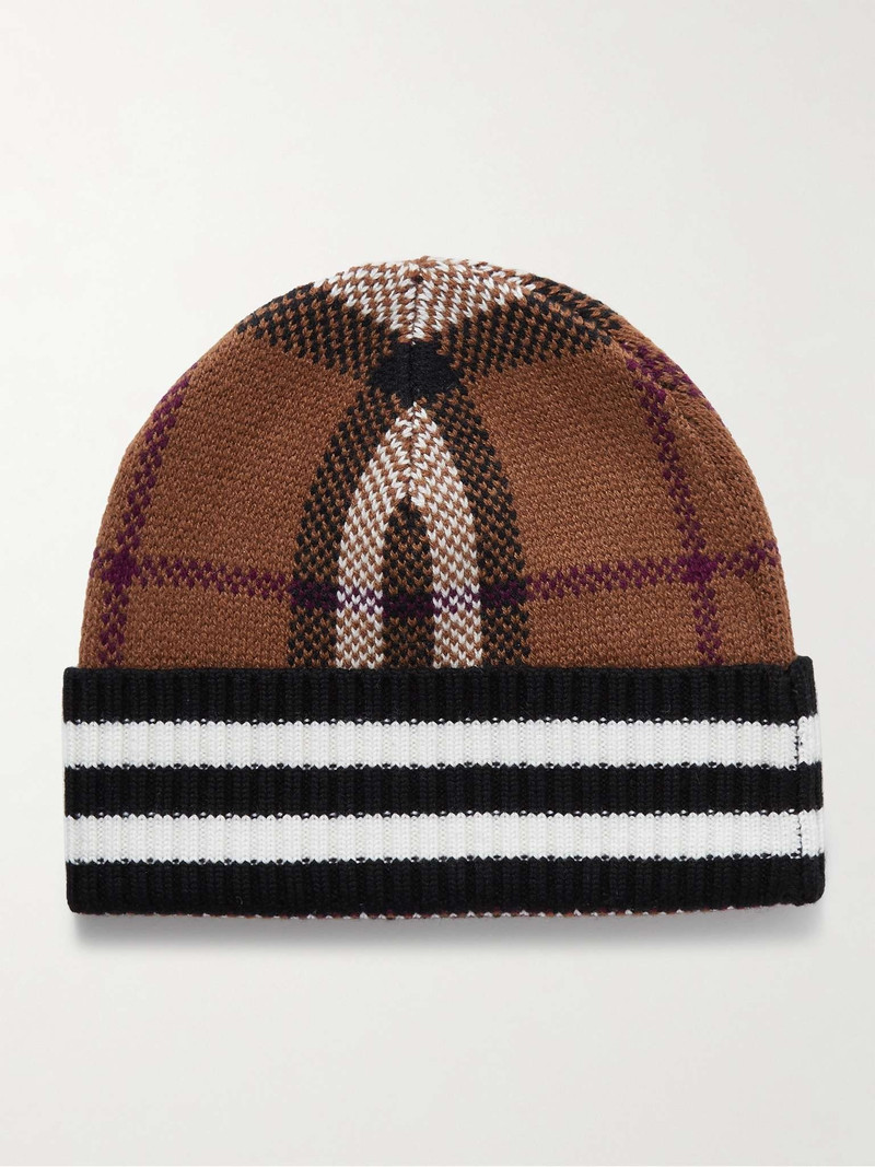 Checked Cashmere-Jacquard Beanie 1
