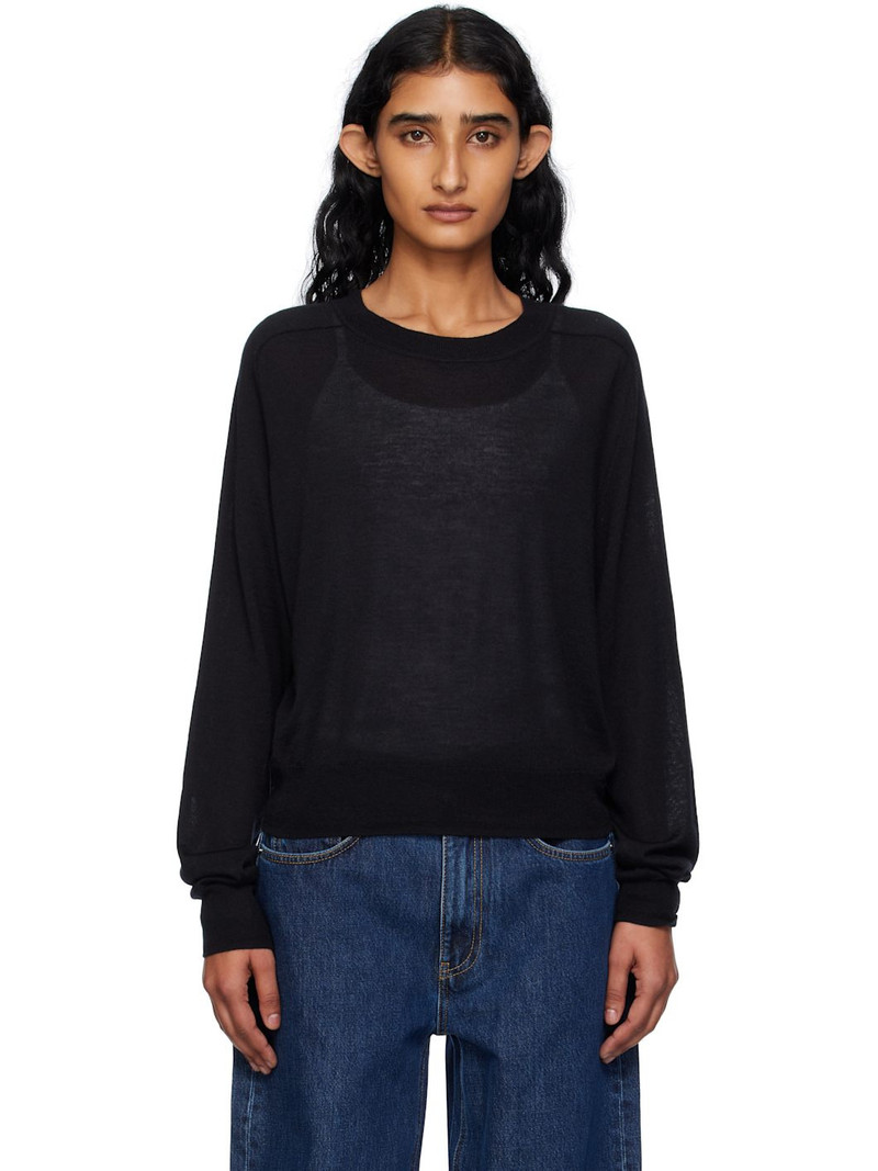 검정 Angus Cashmere Crew 목 스웨터 1