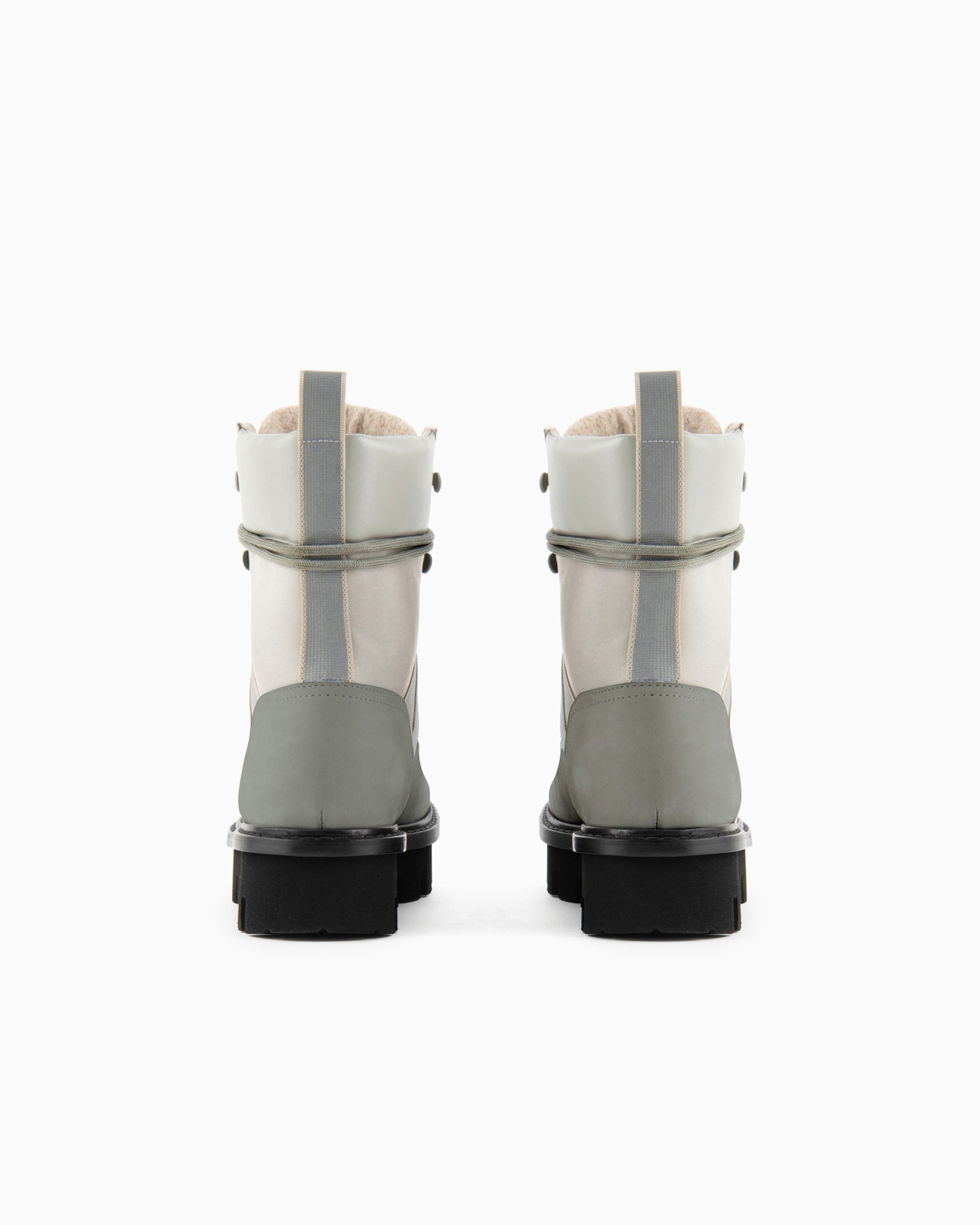 GIORGIO ARMANI NEVE LACE-UP ANKLE BOOTS IN NUBUCK, TECHNICAL FABRIC AND NAPPA LEATHER - 3