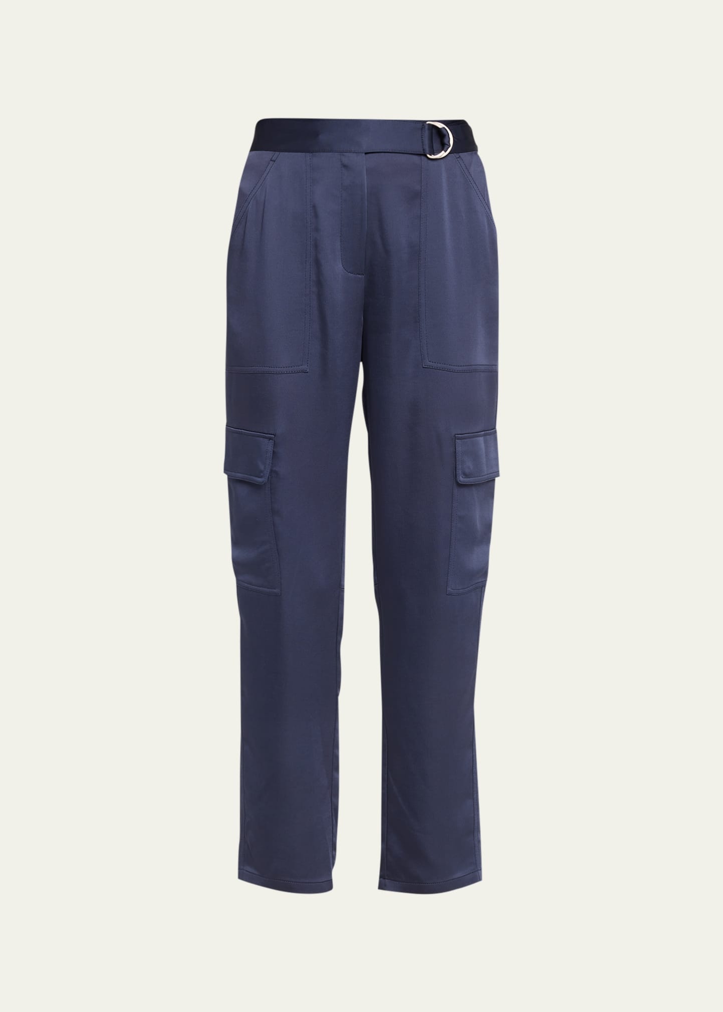 Carolina Satin Straight-Leg Utility Pants - 1