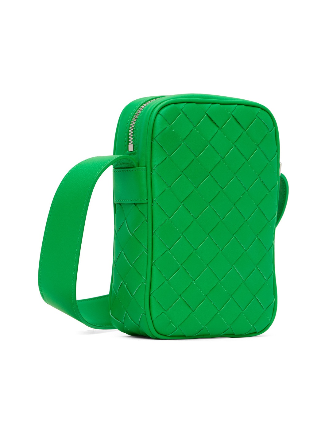 Green Intrecciato Messenger Bag - 3