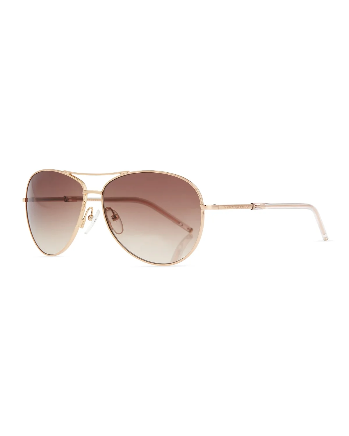 Metal Curved-Brow Aviator Sunglasses - 1