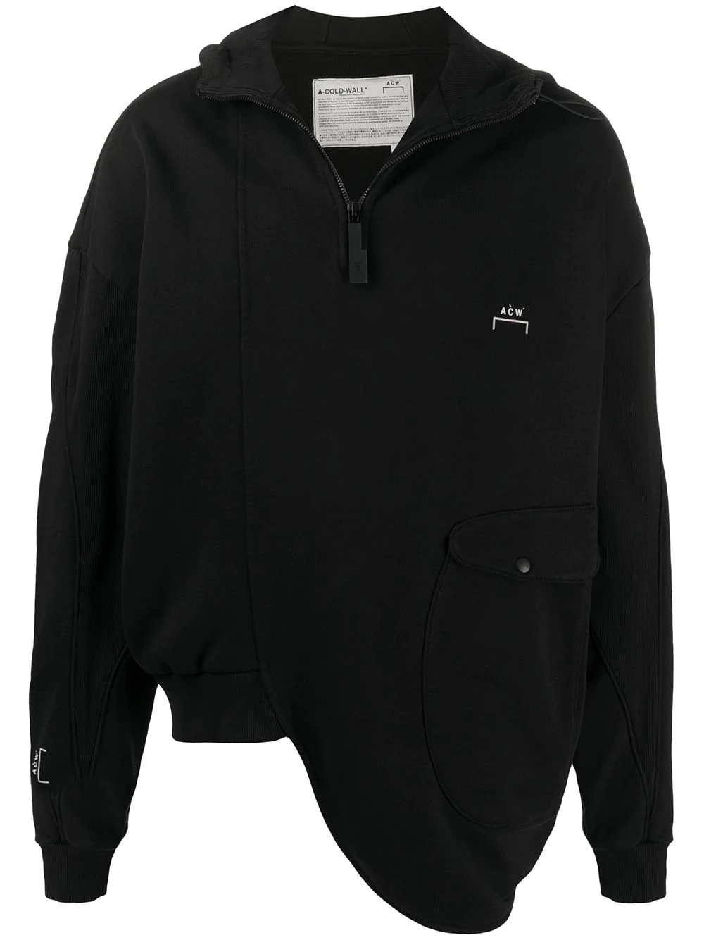 asymmetric logo printed hoodie - 1