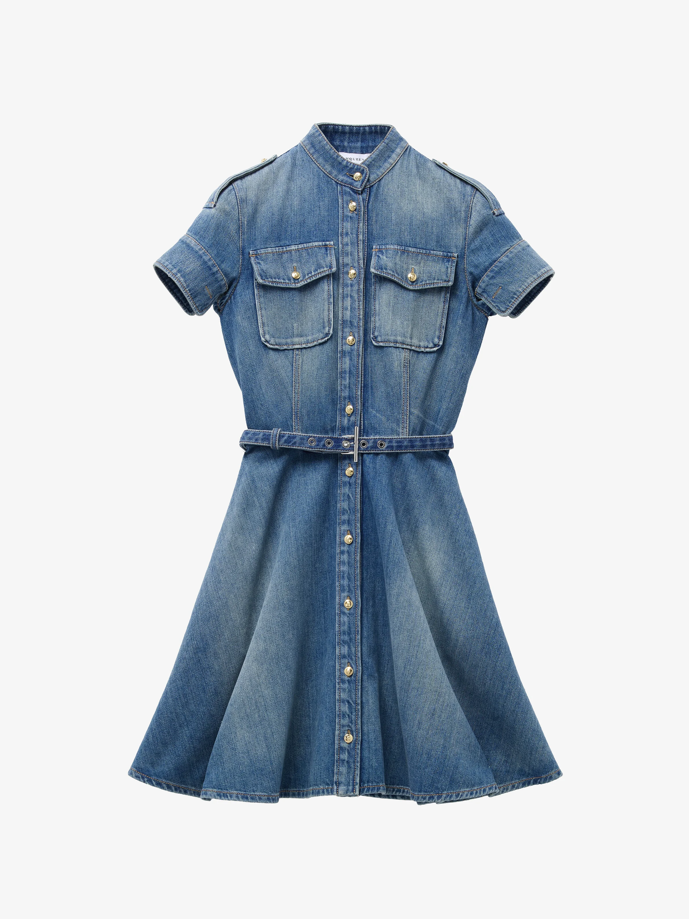 Shirt Denim Mini Dress - 1
