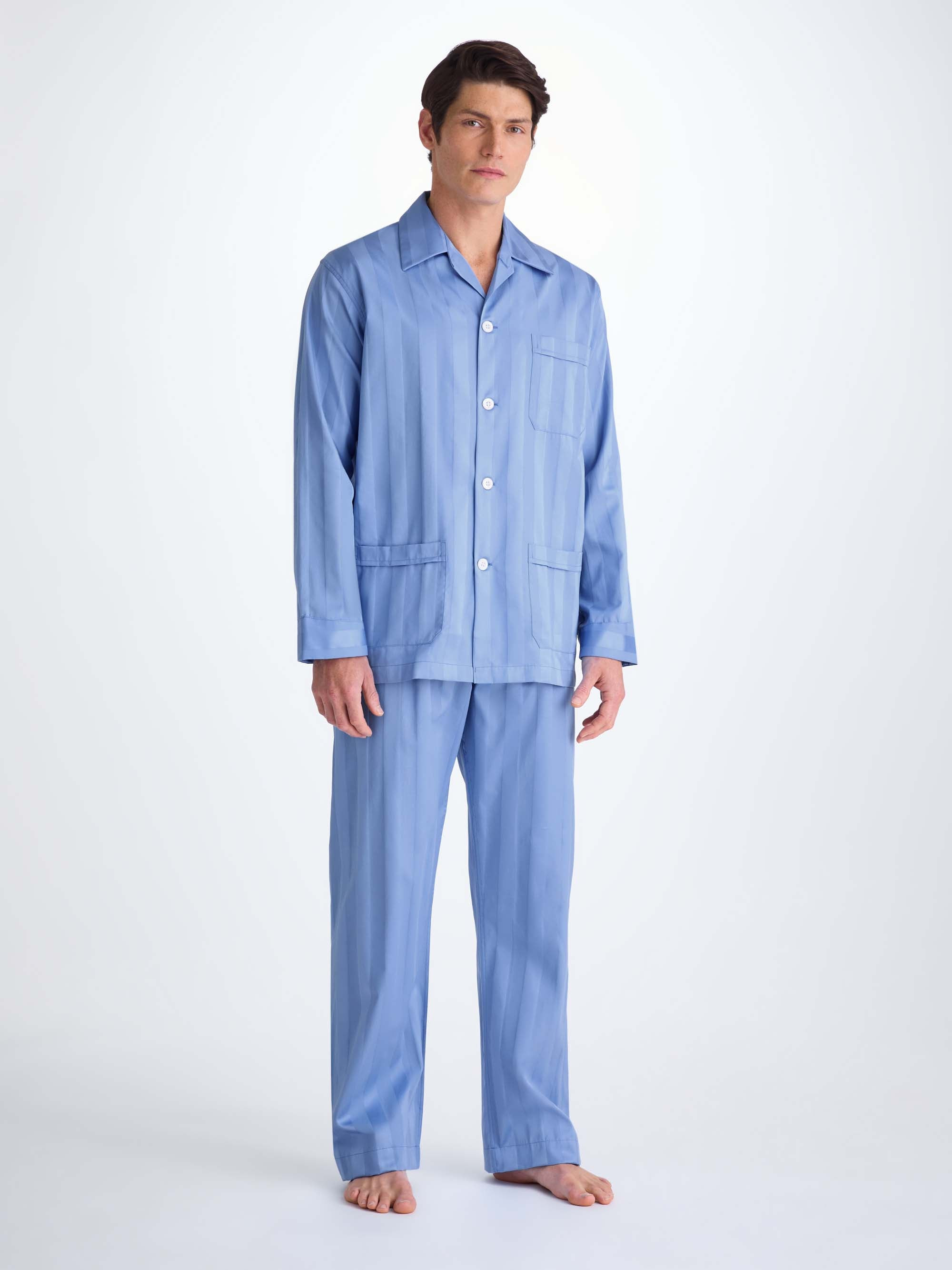 Men's Classic Fit Pyjamas Lingfield Cotton Satin French - 3