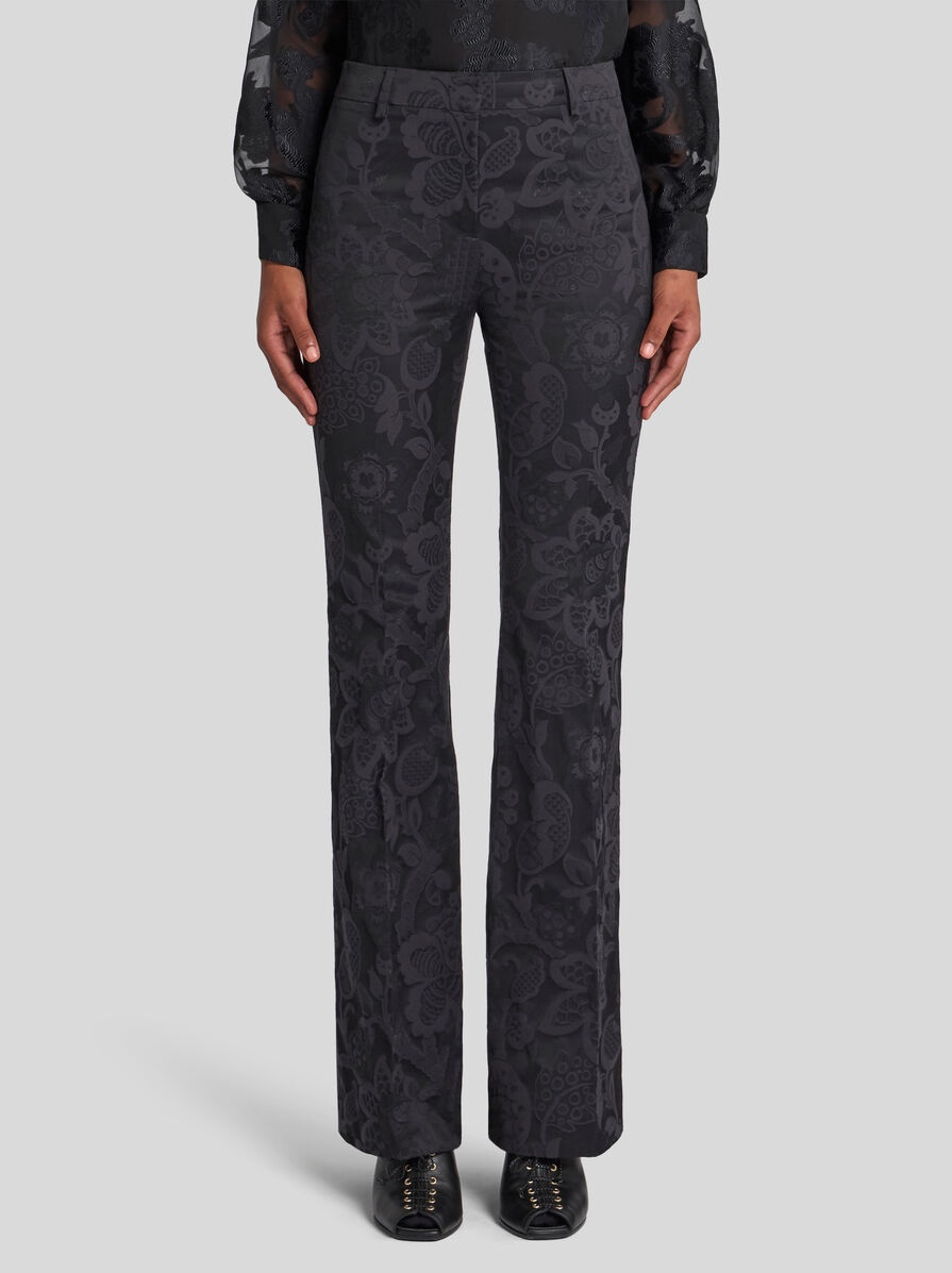TONE-ON-TONE JACQUARD TROUSERS - 2