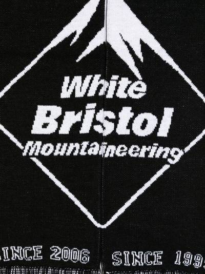 White Mountaineering logo-motif fringe-detail scarf outlook