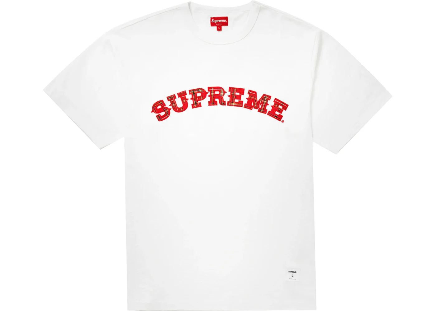 Supreme Plaid Applique S/S Top White - 1