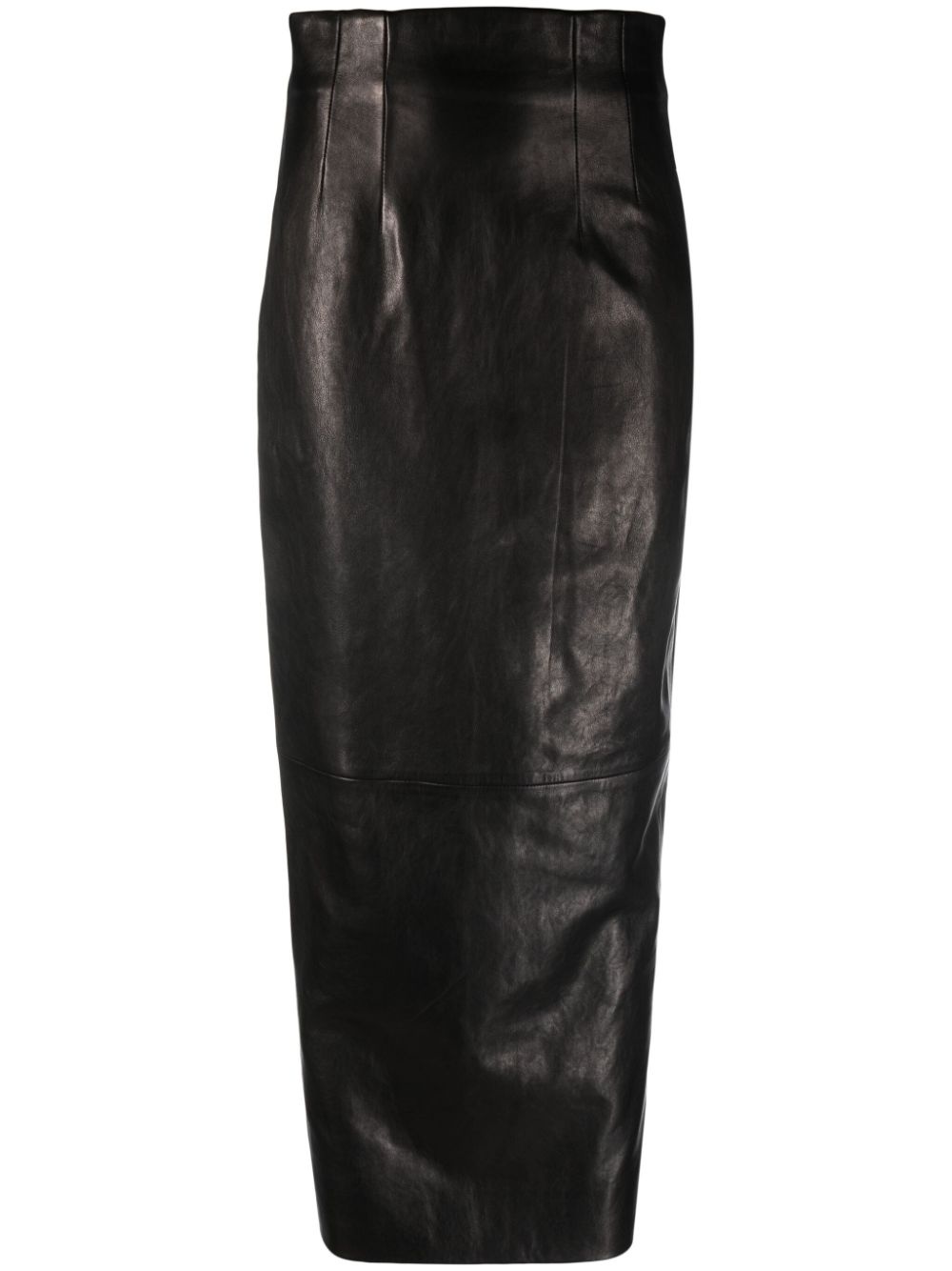 The Loxley leather midi skirt - 1