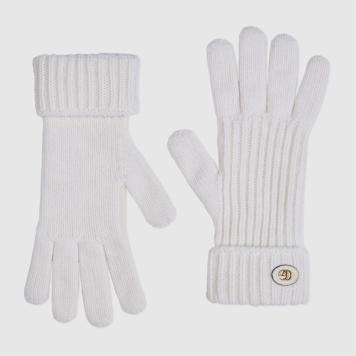 Wool cashmere gloves with Double G - 1