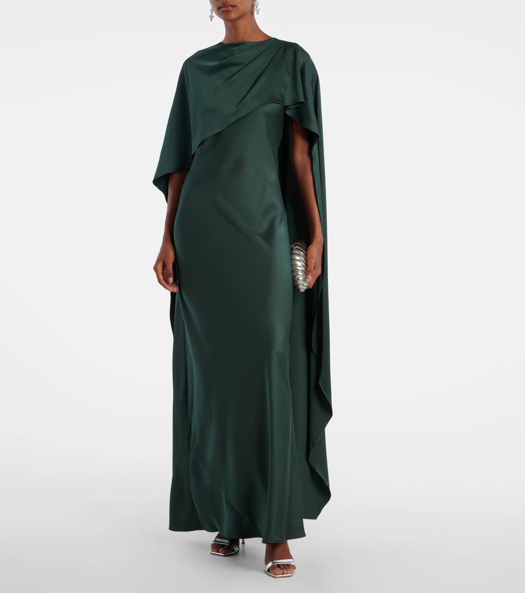 Izel caped satin gown - 2