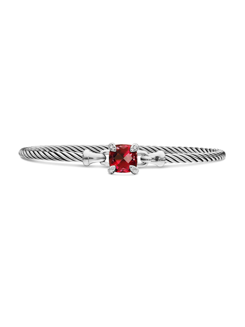 Women's Chatelaine Bracelet in Sterling Silver - Rhodolite Garnet 1