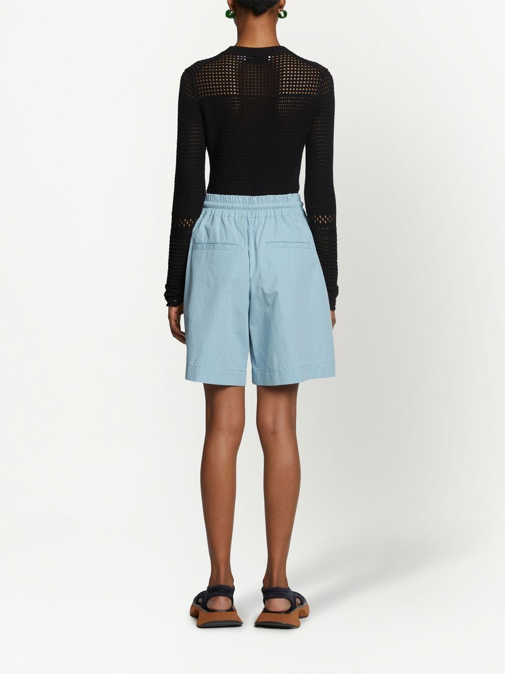 drawstring knee-length shorts - 4