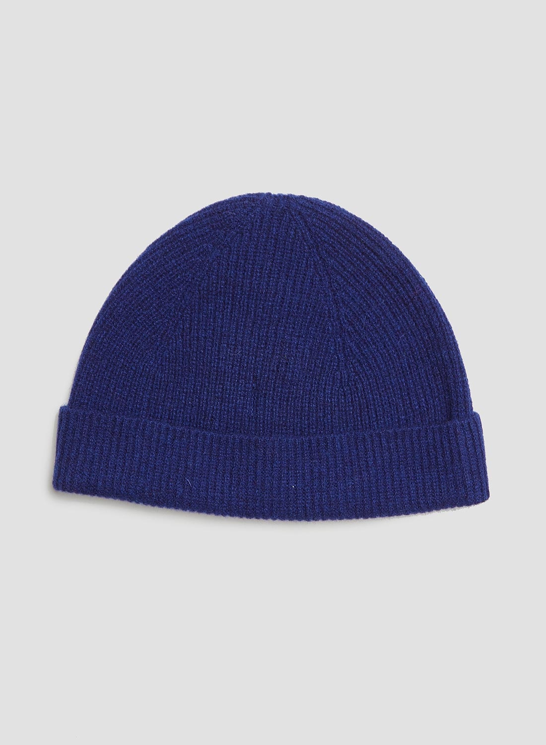 Lambswool Beanie in Cobalt Blue - 3
