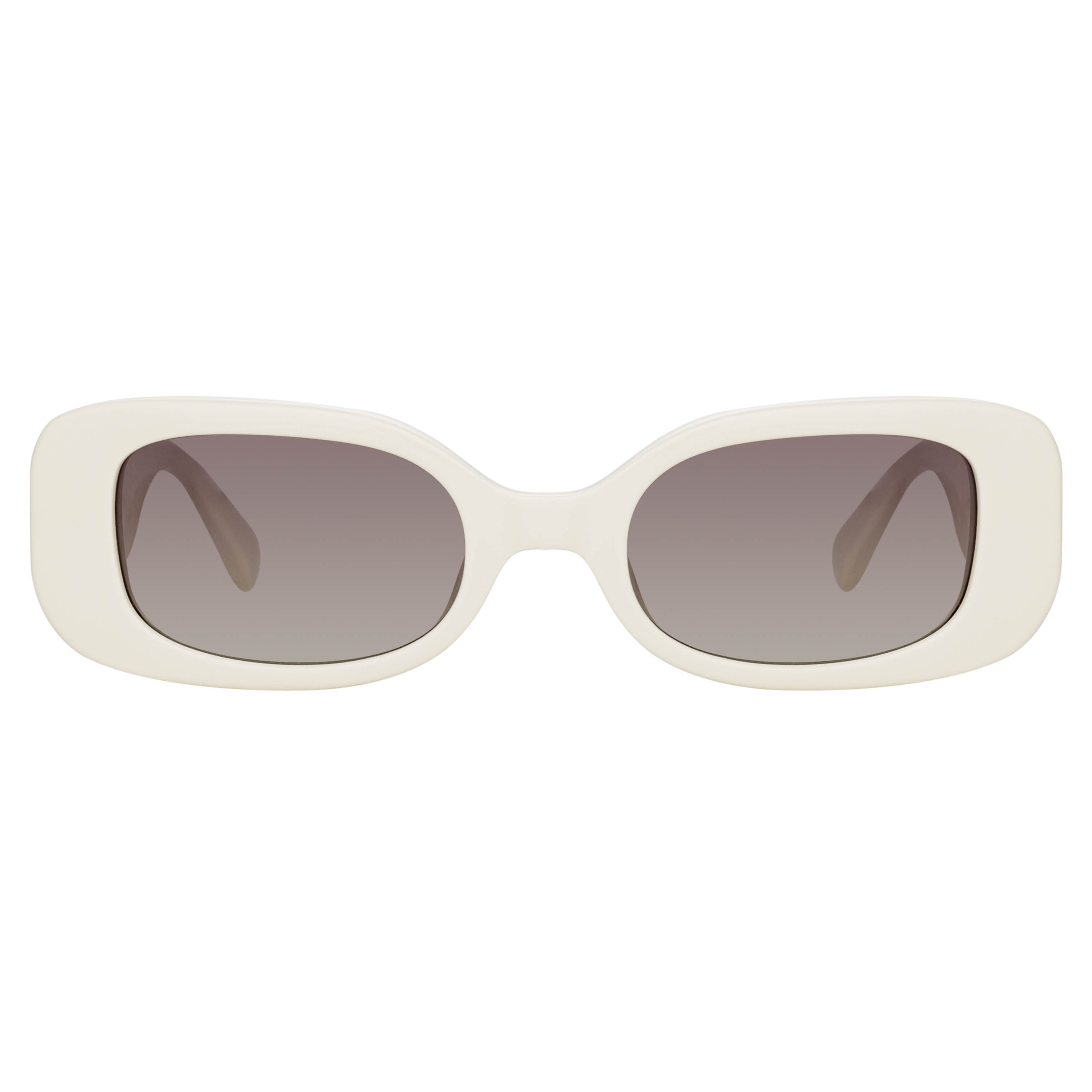 LOLA RECTANGULAR SUNGLASSES IN WHITE - 1