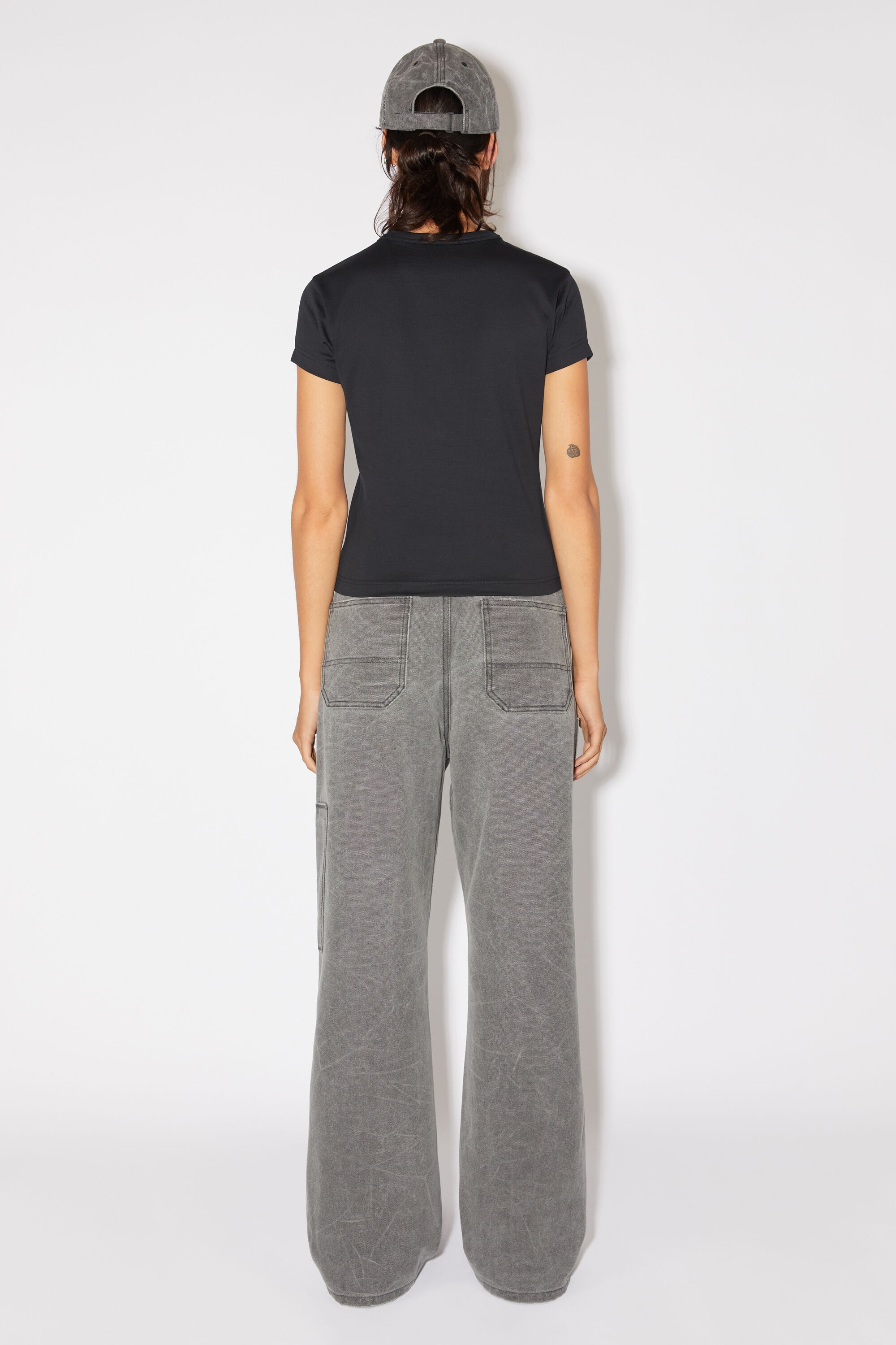 Crew neck t-shirt - Fitted fit - Black - 3
