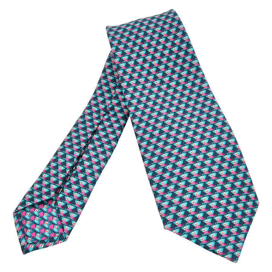 Bvlgari Hats & Spades Pictorial Silk Tie - 2