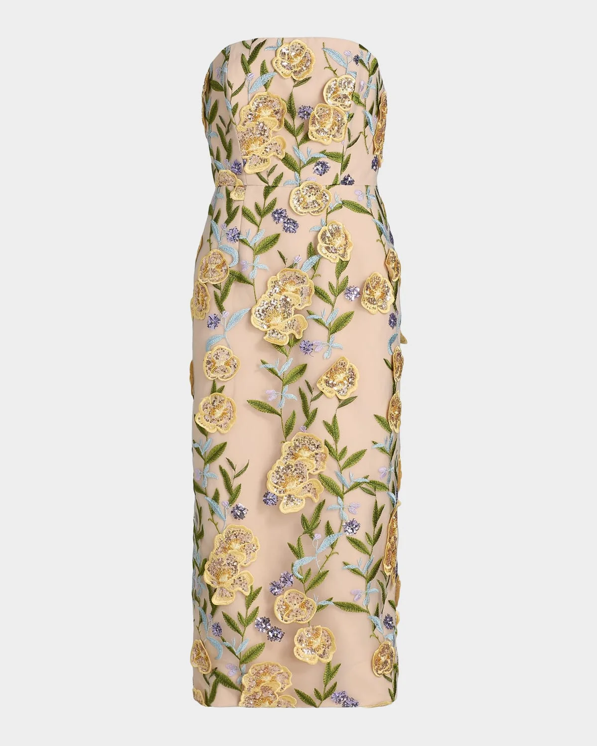 Kait Embroidered Strapless Midi Dress - 1