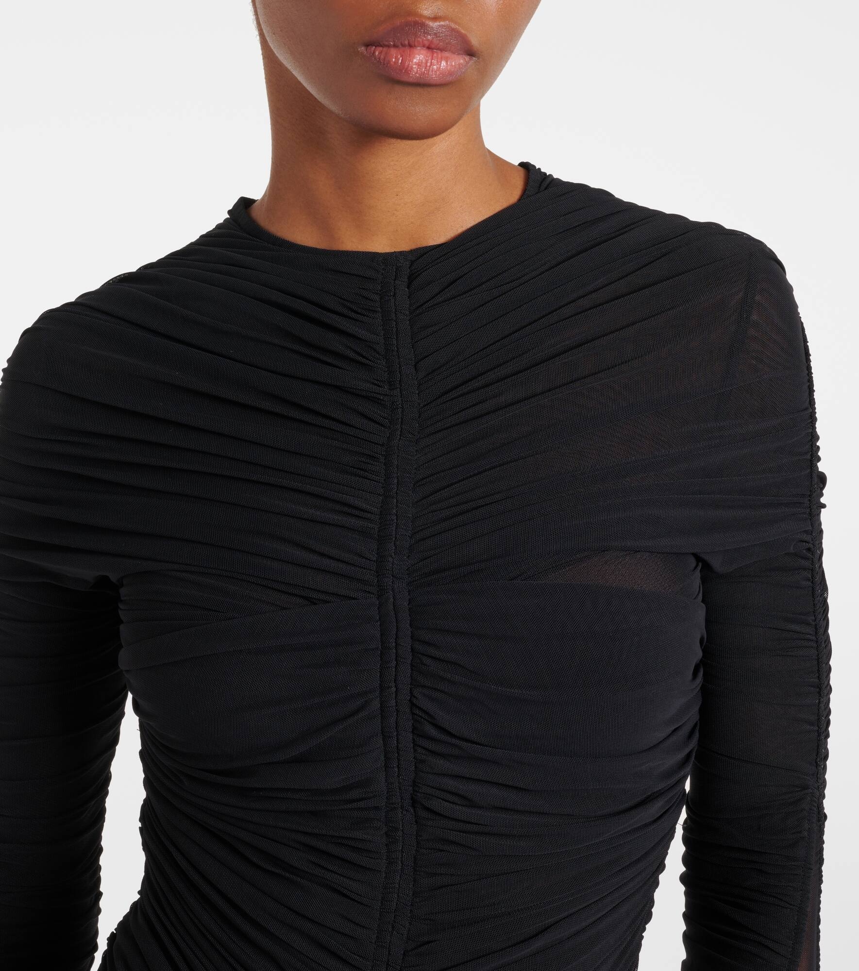 Sheer ruched bodysuit - 5