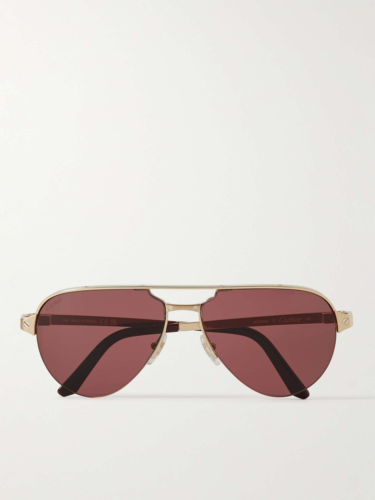 Aviator-Style Gold-Tone and Acetate Sunglasses - 1