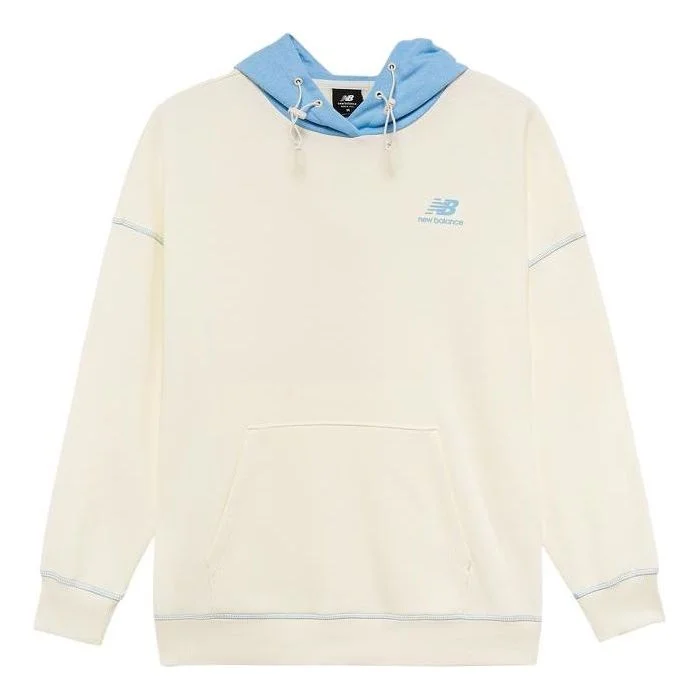 (WMNS) New Balance Lifestyle Fashion Hoodie 'White Blue' AWT23342-CIC - 1
