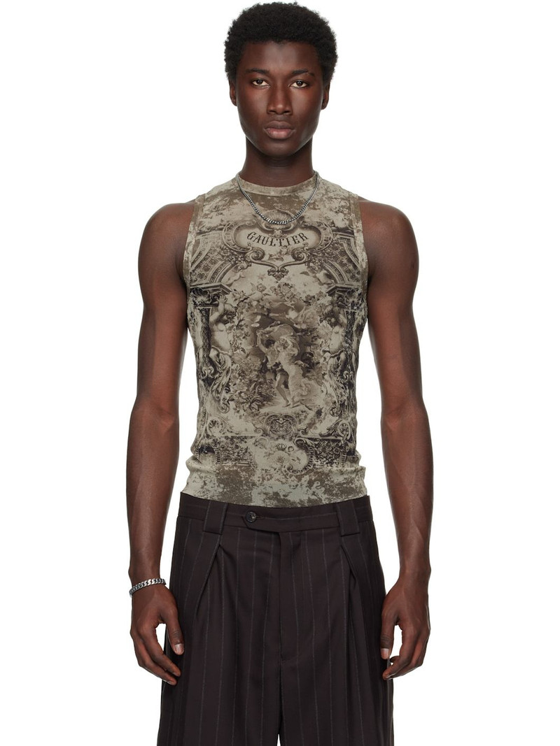 Beige 'The Oversized Médallion' Tank Top 1