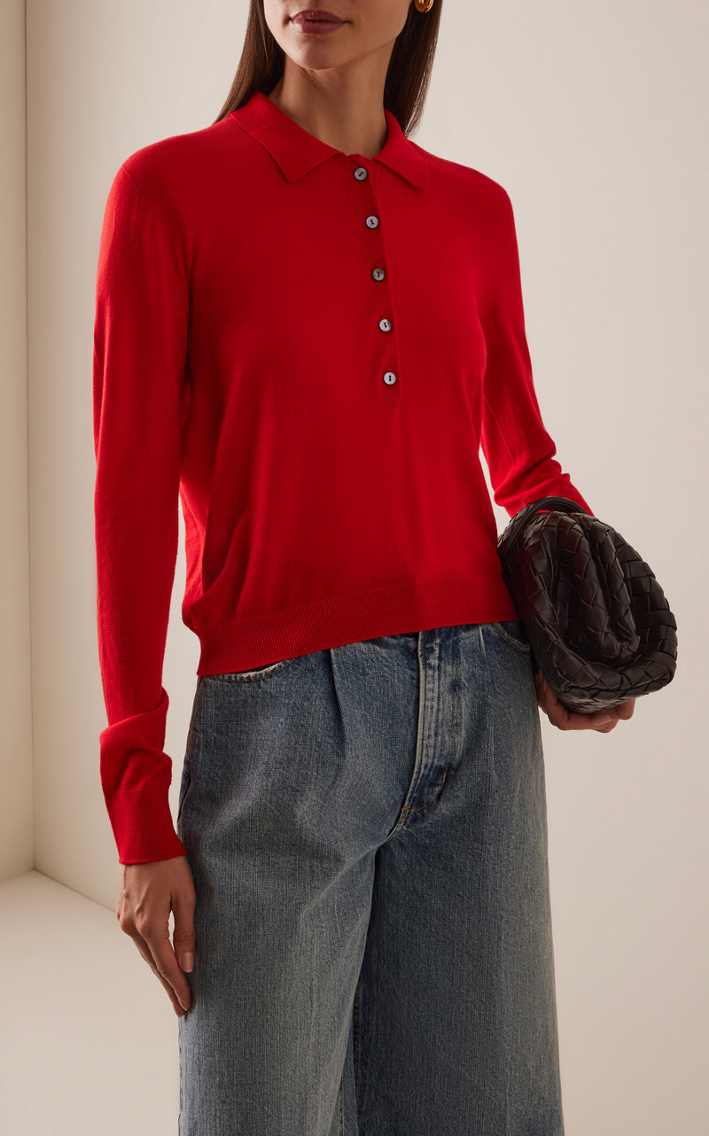 RÙADH The Dea Wool Polo Shirt red outlook