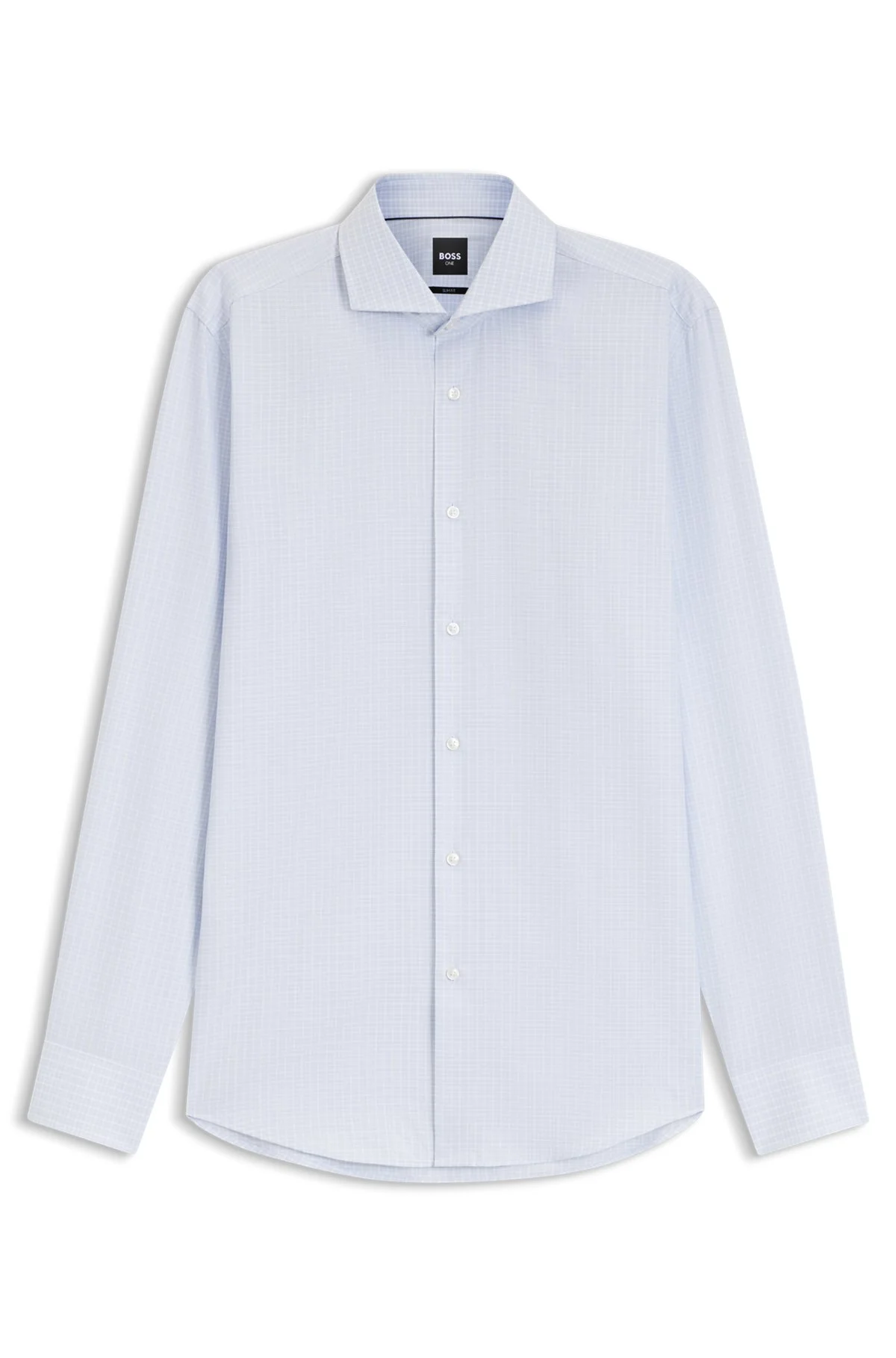 SLIM-FIT SHIRT IN WRINKLE-RESISTANT STRUCTURED COTTON - 1