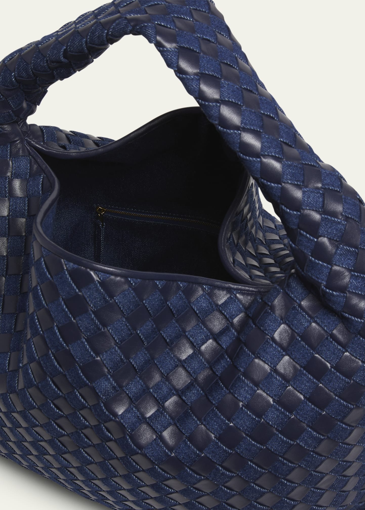 Large Hop Denim Hobo Bag - 4