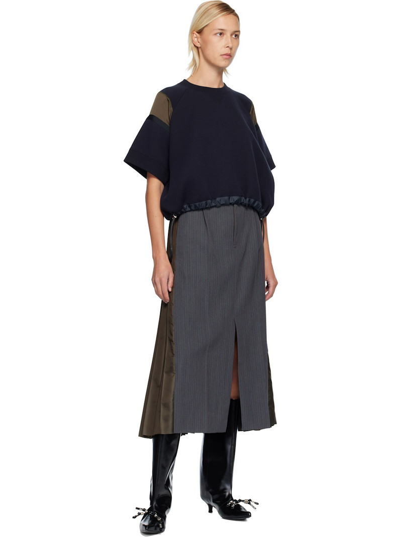 sacai Navy Sponge Sweat Sweatshirt outlook