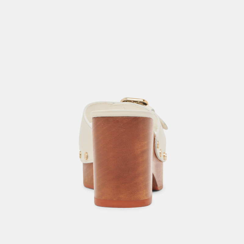 YALAH HEELS OFF WHITE LEATHER 10