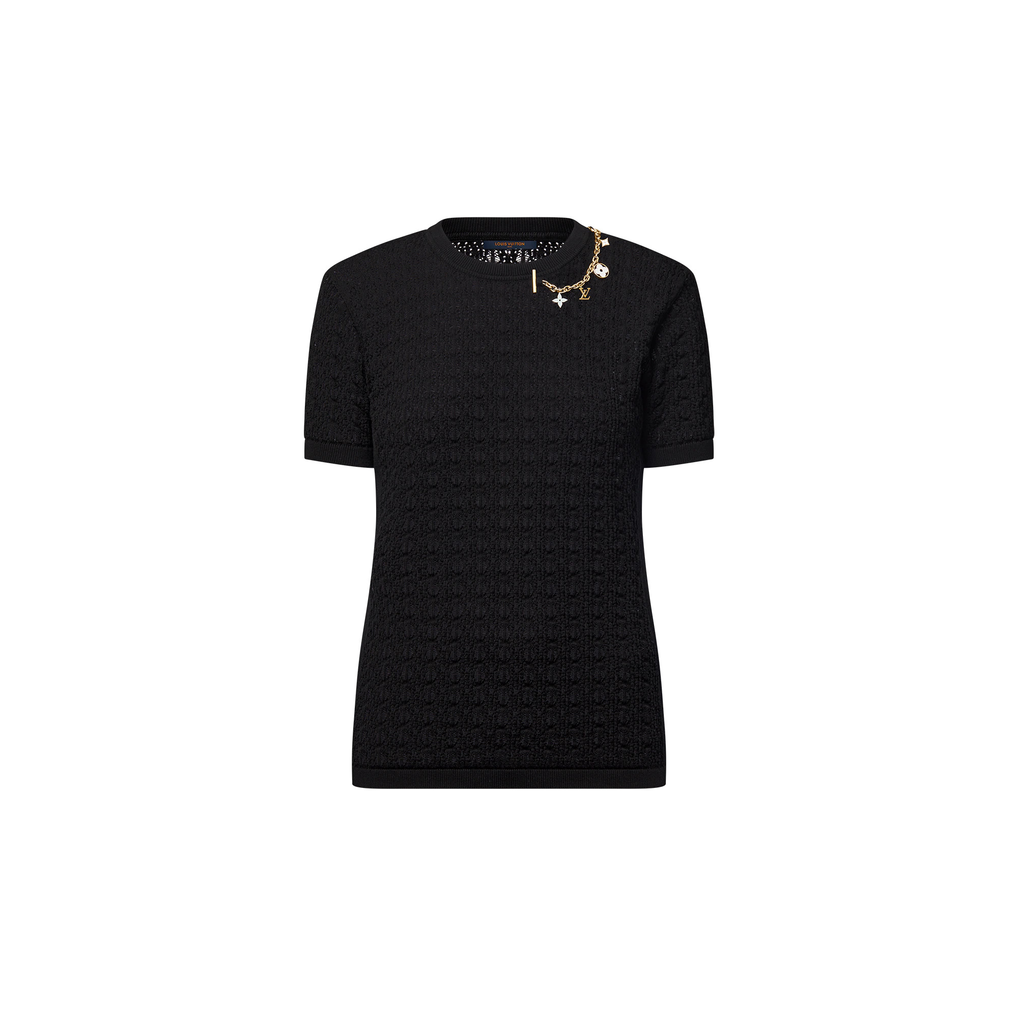 Lace Knit Charm T-Shirt - 1