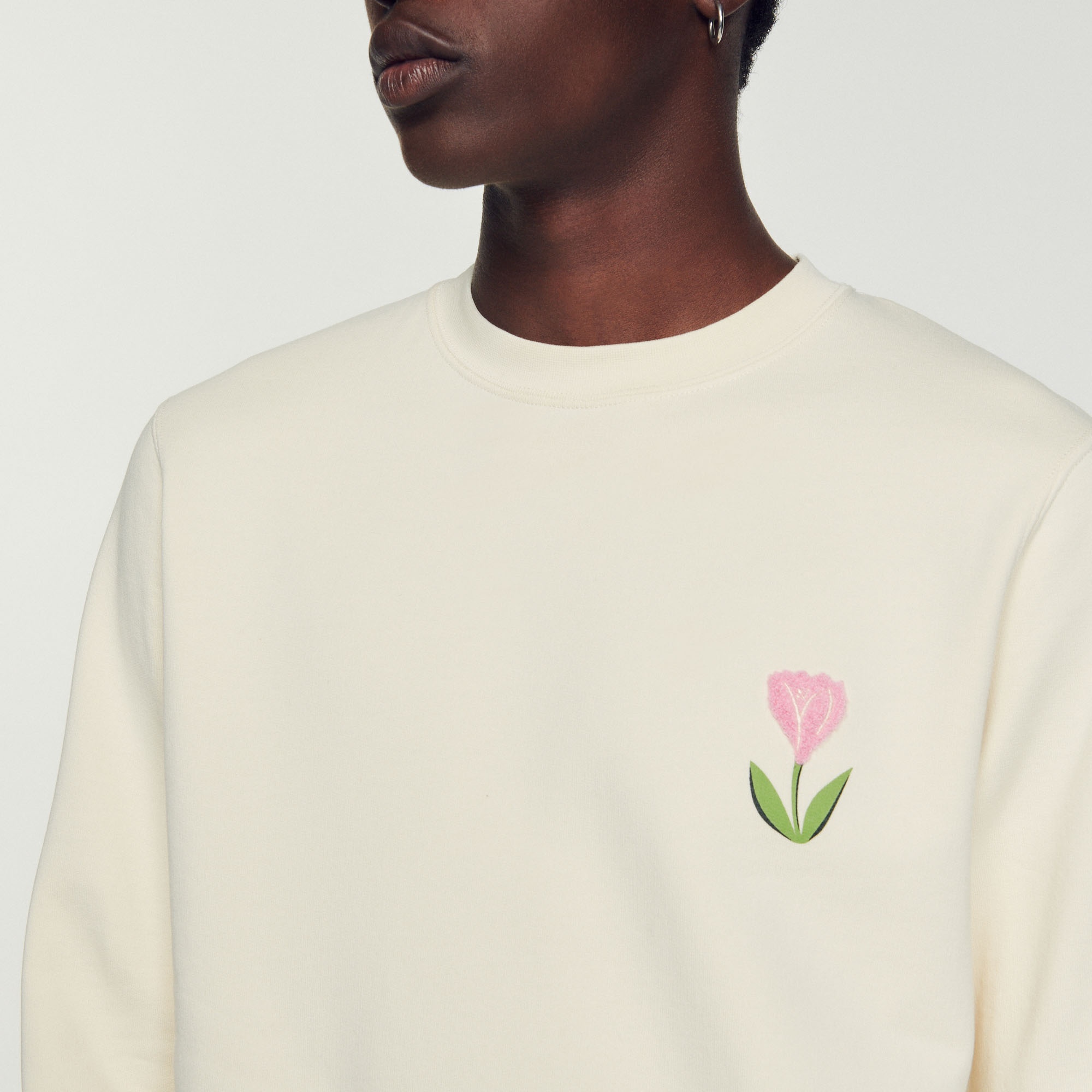 Embroidered tulip sweatshirt - 4