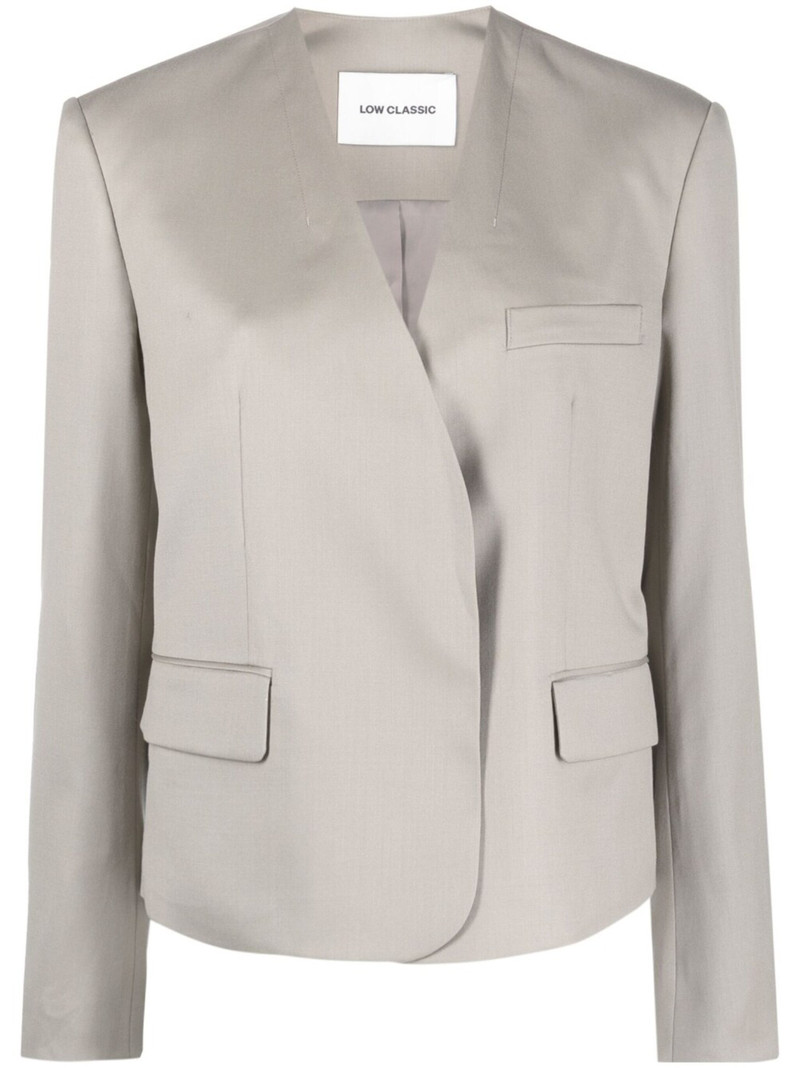 Low Classic single-breasted collarless blazer outlook