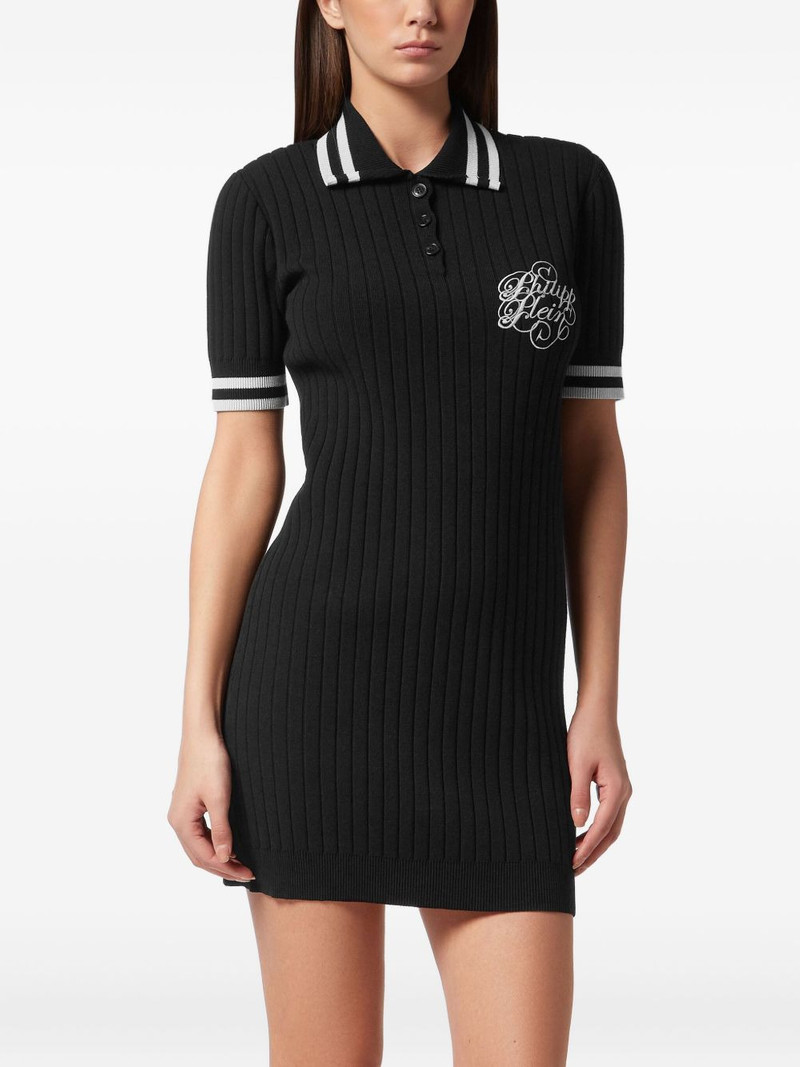 PHILIPP PLEIN ribbed polo mini dress outlook